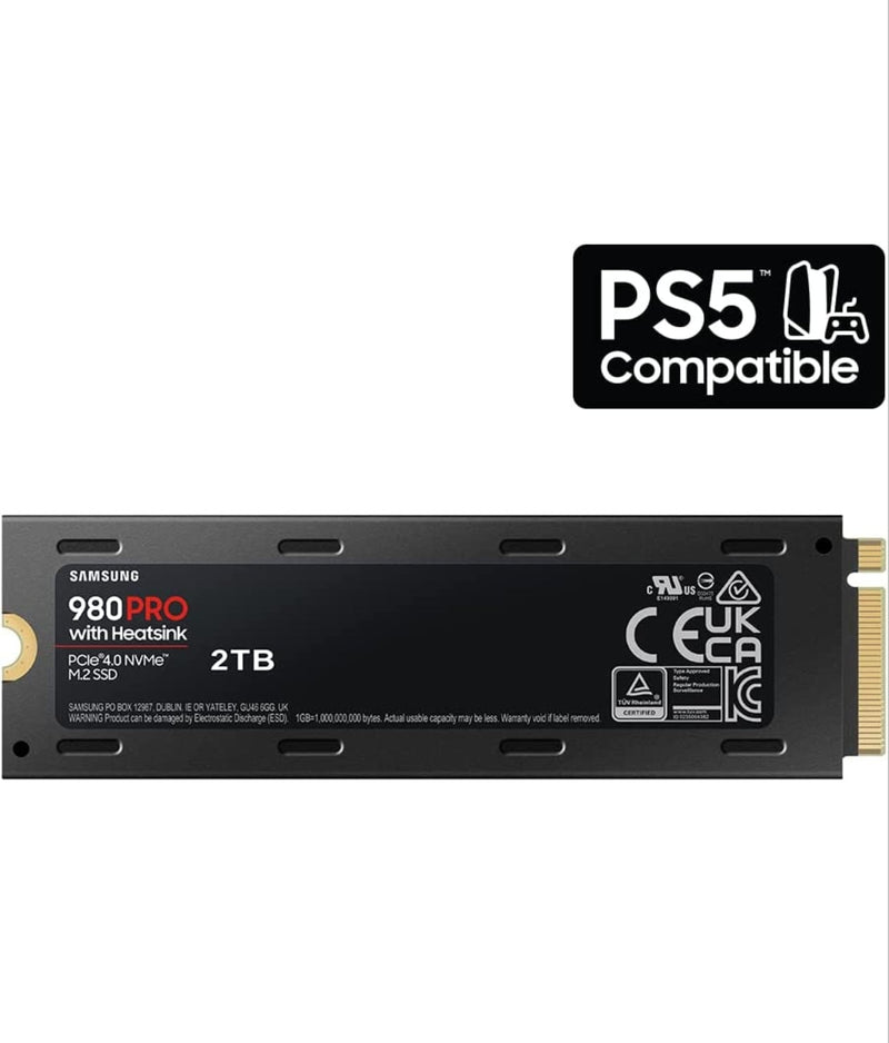SAMSUNG 980 PRO SSD with Heatsink 2TB PCIe Gen 4 NVMe M.2 Internal Solid State Hard Drive, Heat Control, Max Speed, PS5 Compatible Hard Drives Samsung 